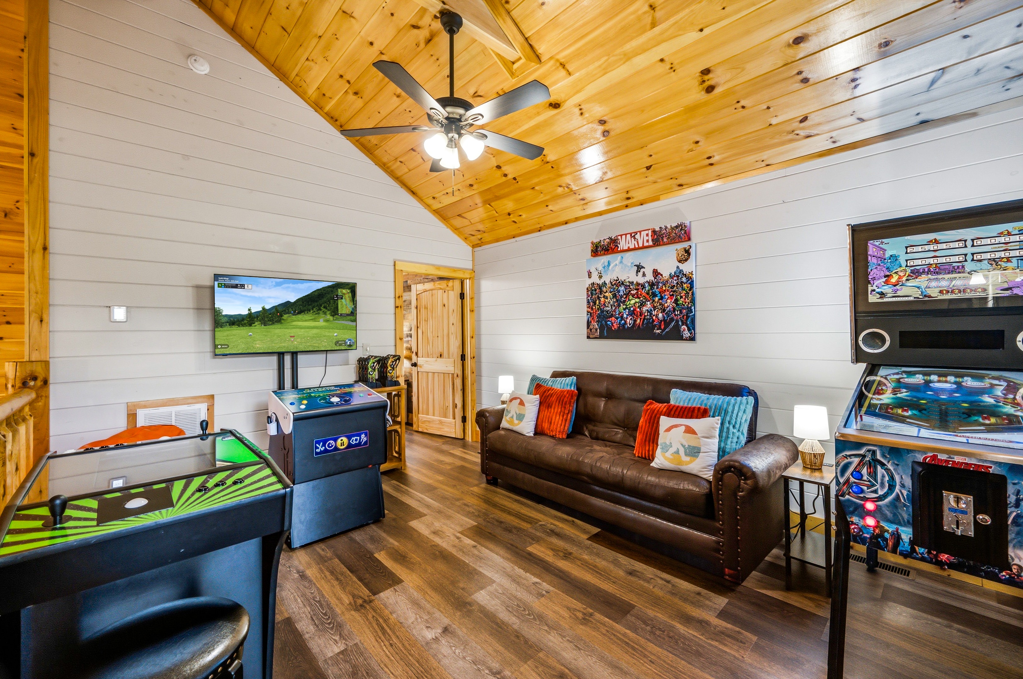 Game room with TV